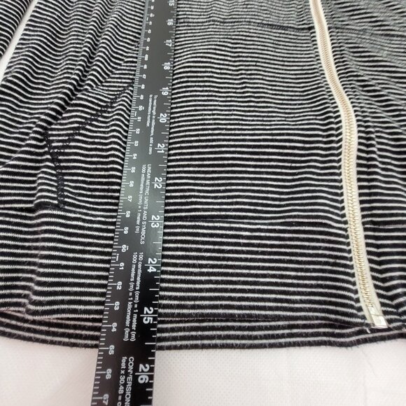 Old Navy Zip Hoodie Women's XXL Black White Striped Lightweight Long Sleeve - Picture 8 of 9